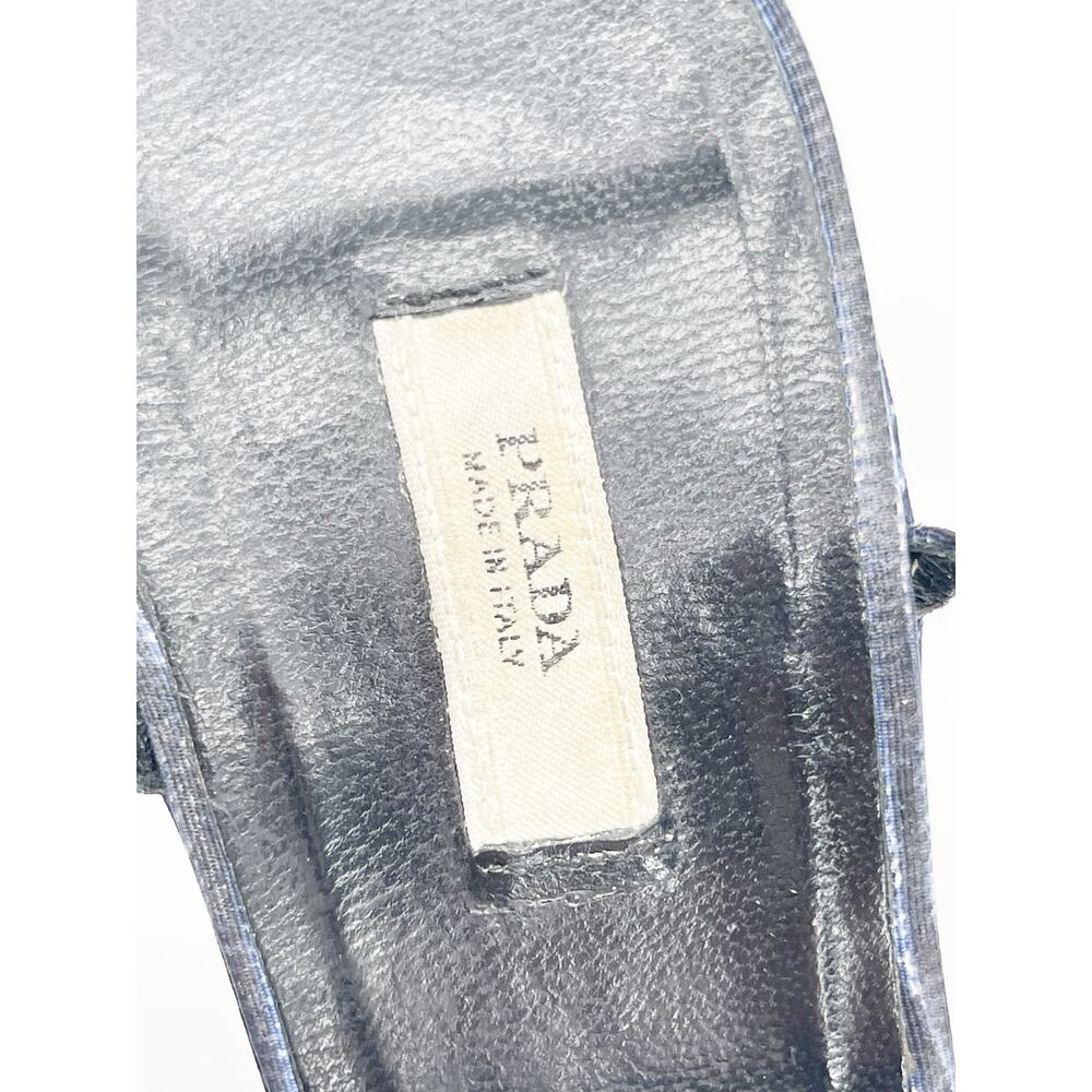 Prada Vintage Fall 2004 Runway Blue Wavy Striped Platform Wedge Sandals IT 38.5 - Picture 11 of 13